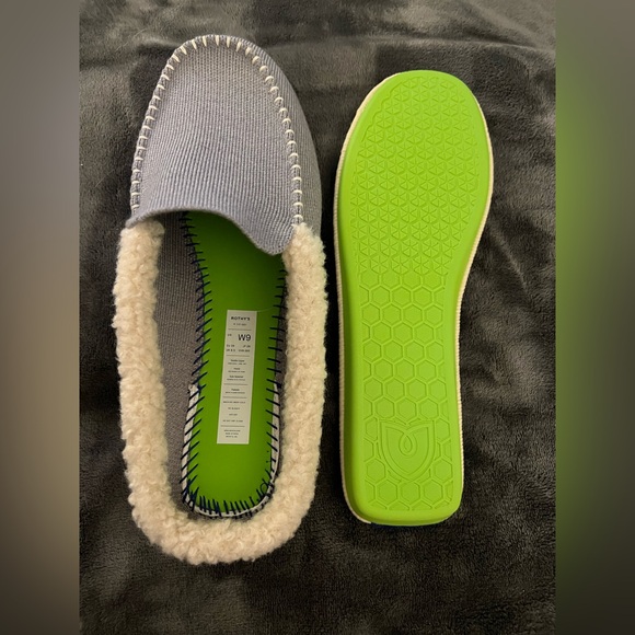 Rothy's Gray Slip-On Sherpa-Lined Mules with Cream Trim, NWOT-No Box! Size 9. - Picture 10 of 16